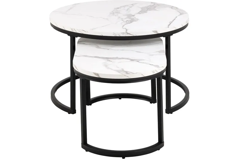 Belgrat Sofabord 70 cm Rund - Hvid - Møbler - Bord - Sofabord