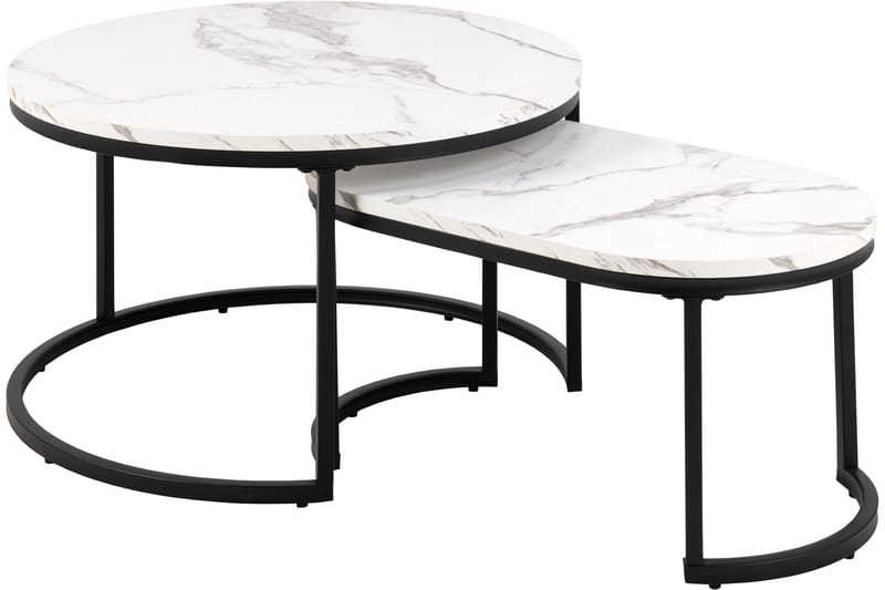Belgrat Sofabord 70 cm Rund - Hvid - Møbler - Bord - Sofabord