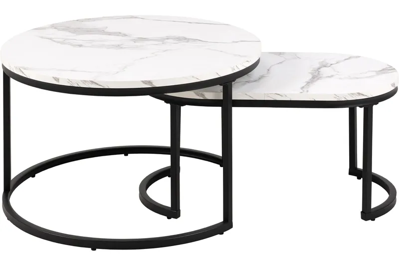 Belgrat Sofabord 70 cm Rund - Hvid - Møbler - Bord - Sofabord