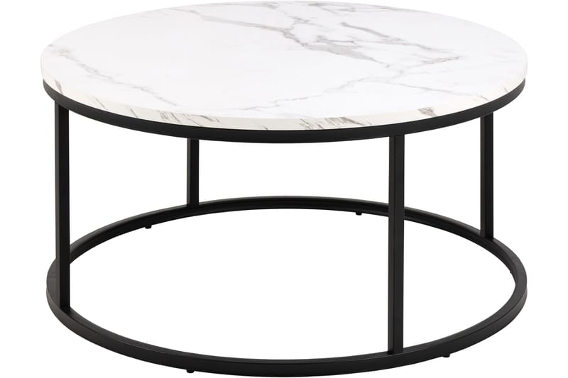 Belgrat Sofabord 80 cm Rund, Hvid