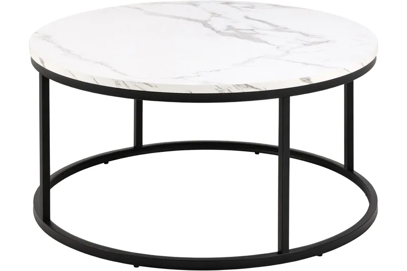 Belgrat Sofabord 80 cm Rund, Hvid