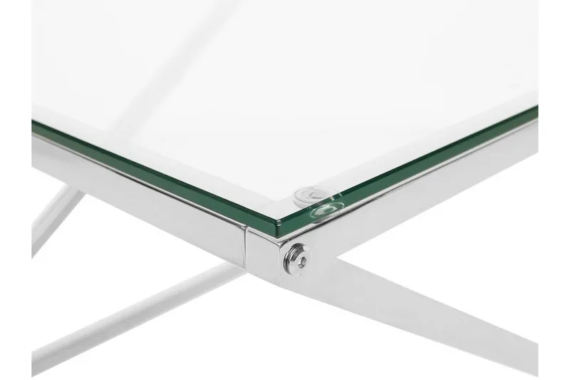 Beverly 60 cm Kvadratisk Sofabord i Glass og Metall - Transparent - Møbler - Bord - Sofabord