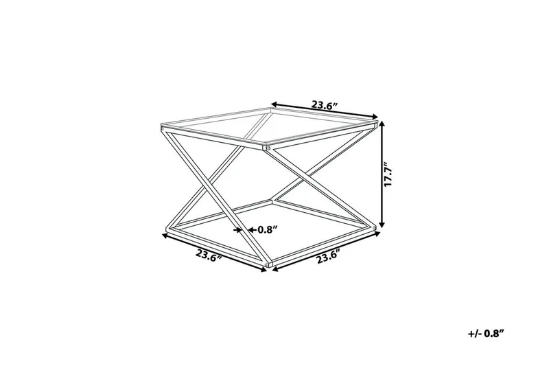 Beverly Kvadratisk Sofabord 60 cm i Glass - Transparent - Møbler - Bord - Sofabord