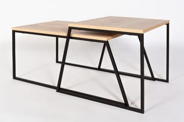 Bodsjö Rektangulært Settbord 88 cm i Tre med Metallstativ - Brun|Svart - Møbler - Bord - Sofabord