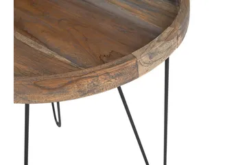Bondiss 45 cm Rundt Sofabord med Hårnålsben i Teak - Brun - Møbler - Bord - Sofabord