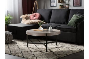 Boneti Sofabord 80 cm Rundt - Brungrå/Svart - Møbler - Bord - Sofabord