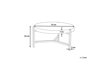 Boneti Sofabord 80 cm Rundt - Brungrå/Svart - Møbler - Bord - Sofabord