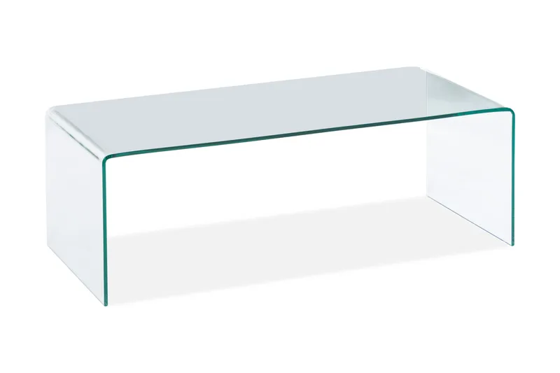 Bonisiolo Rektangulært Sofabord 110x55 cm i Bøyd Glass - Gjennomsiktig - Møbler - Bord - Sofabord