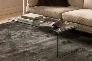 Bonisiolo Rektangulært Sofabord 110x55 cm i Bøyd Glass - Gjennomsiktig - Møbler - Bord - Sofabord