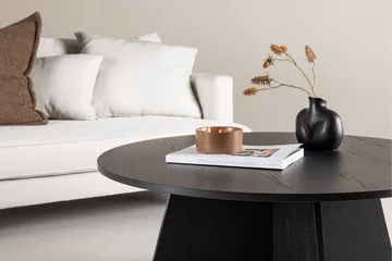 Bootcut Rundt Sofabord 100 cm i Tre med Korsformet Sokkel - Svart - Møbler - Bord - Sofabord