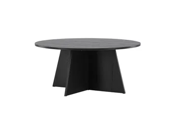 Bootcut Rundt Sofabord 100 cm i Tre med Korsformet Sokkel - Svart - Møbler - Bord - Sofabord