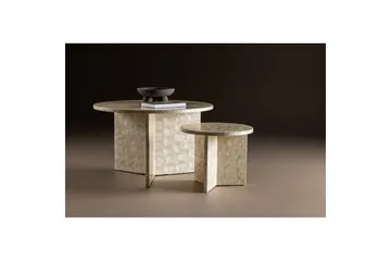 Bordsett vind Sofabordsett VIND Smögen 2 stk runde 70 cm/40 cm lysegrå Lys grå - Møbler - Bord - Sofabord