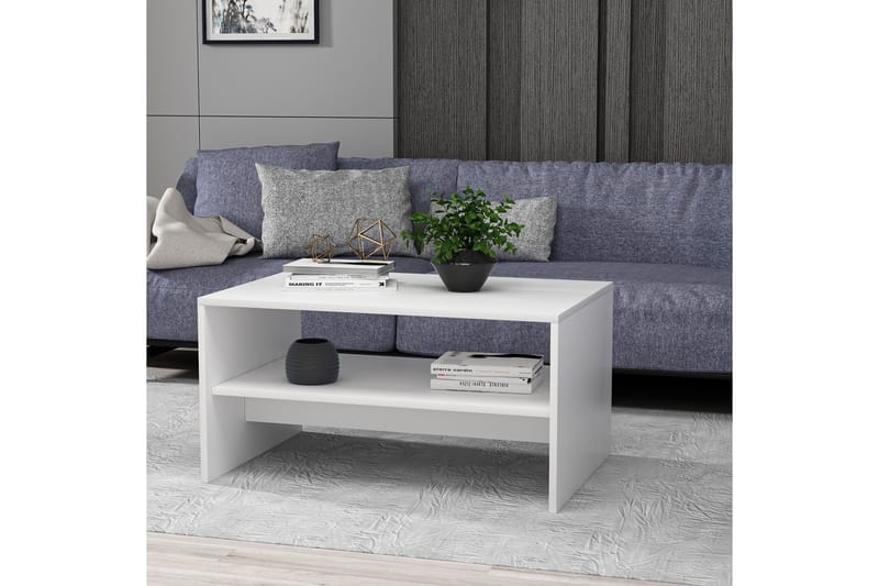 Bozdogan Sofabord 90x46,8x90 cm - Hvit - Møbler - Bord - Sofabord