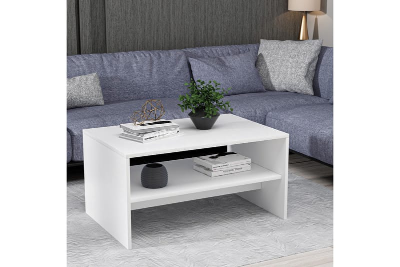 Bozdogan Sofabord 90x46,8x90 cm - Hvit - Møbler - Bord - Sofabord