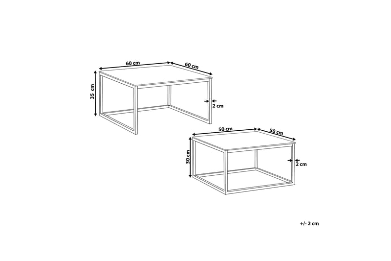 Breasa Settbord 60 cm Marmormønster - Hvit/Sølv - Møbler - Bord - Sofabord