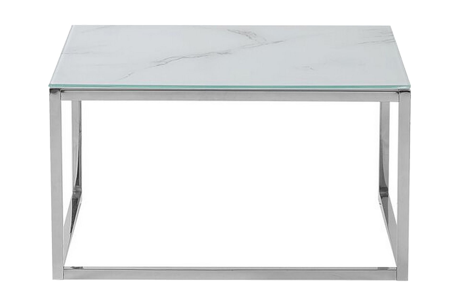 Breasa Settbord 60 cm Marmormønster - Hvit/Sølv - Møbler - Bord - Sofabord