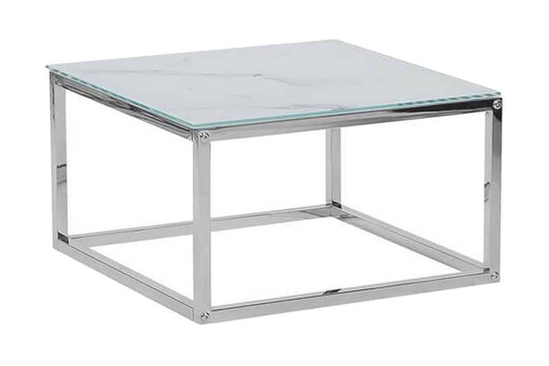 Breasa Settbord 60 cm Marmormønster - Hvit/Sølv - Møbler - Bord - Sofabord