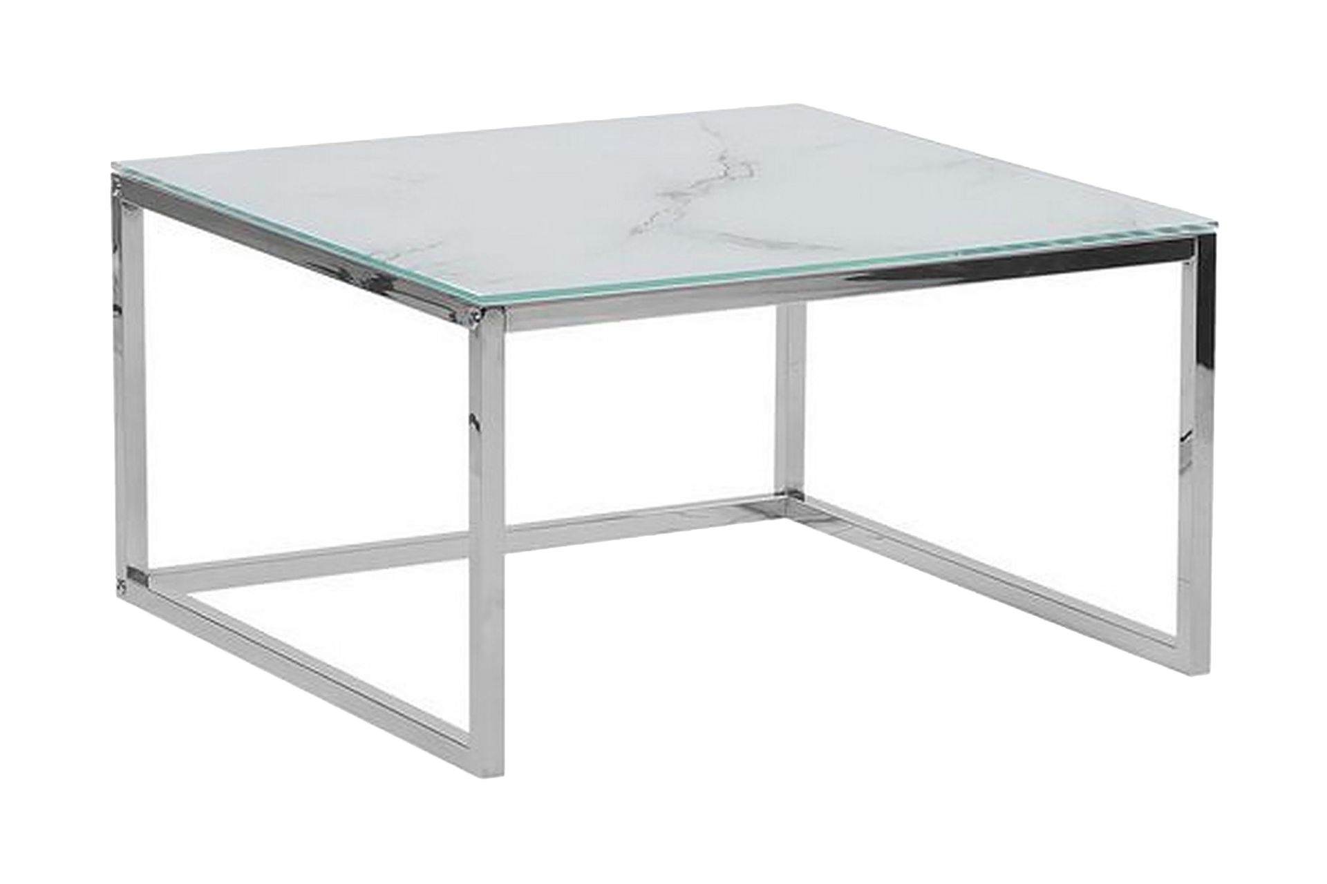 Breasa Settbord 60 cm Marmormønster - Hvit/Sølv - Møbler - Bord - Sofabord
