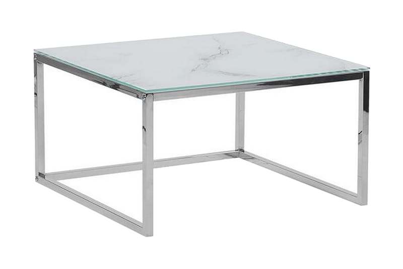 Breasa Settbord 60 cm Marmormønster - Hvit/Sølv - Møbler - Bord - Sofabord