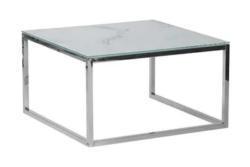 Breasa Settbord 60 cm Marmormønster - Hvit/Sølv - Møbler - Bord - Sofabord