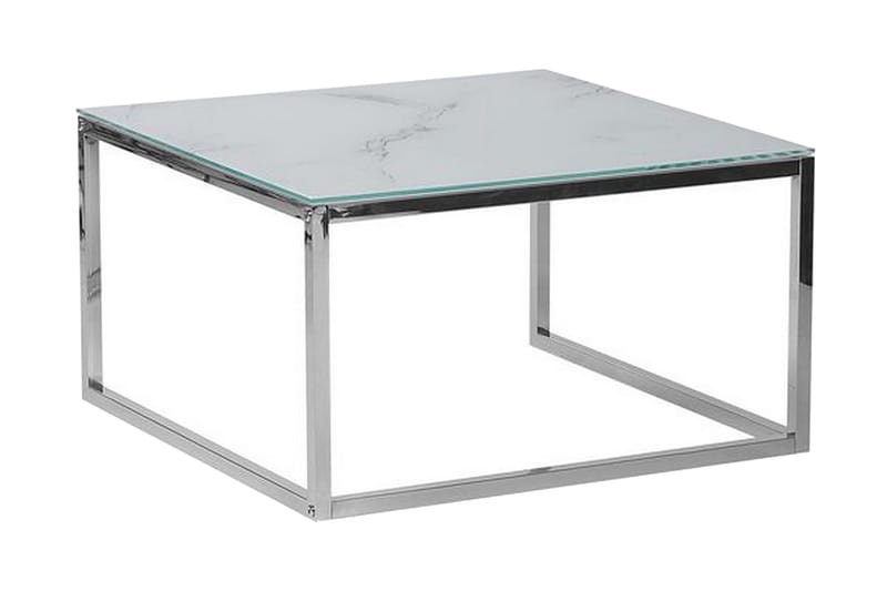 Breasa Settbord 60 cm Marmormønster - Hvit/Sølv - Møbler - Bord - Sofabord