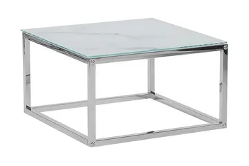 Breasa Settbord 60 cm Marmormønster - Hvit/Sølv - Møbler - Bord - Sofabord