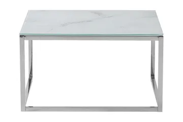 Breasa Settbord 60 cm Marmormønster - Hvit/Sølv - Møbler - Bord - Sofabord