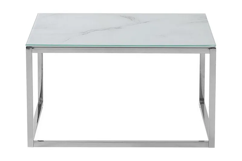 Breasa Settbord 60 cm Marmormønster, Hvit/Sølv