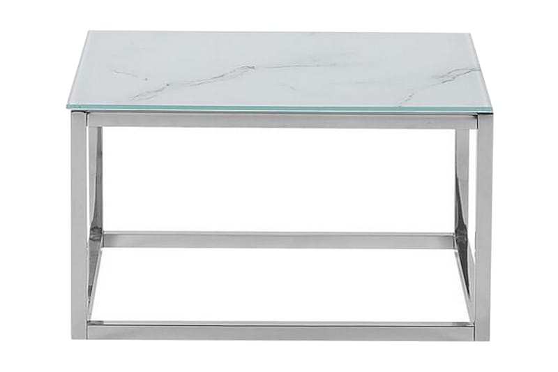 Breasa Settbord 60 cm Marmormønster - Hvit/Sølv - Møbler - Bord - Sofabord