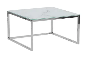 Breasa Settbord 60 cm Marmormønster - Hvit/Sølv - Møbler - Bord - Sofabord
