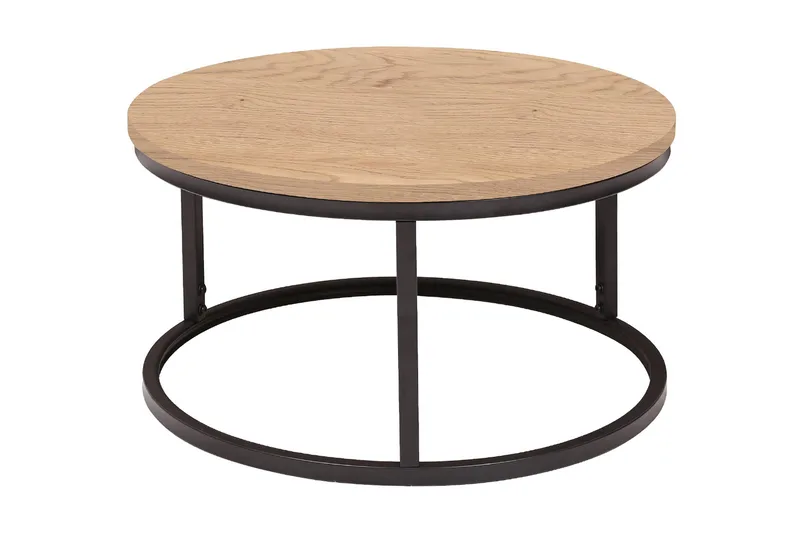 Brite 60x32 cm Rundt Sofabord i Lyst Tre, Lysebrun