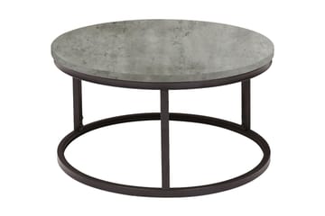 Brite Rundt Salongbord 60x32 cm i Tre med Metallunderstell - Grå - Møbler - Bord - Sofabord