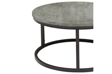 Brite Rundt Salongbord 60x32 cm i Tre med Metallunderstell - Grå - Møbler - Bord - Sofabord