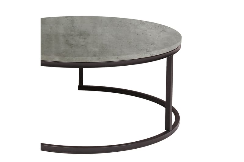 Britu Rundt Sofabord 80x35 cm i Tre med Understell i Metall - Grå - Møbler - Bord - Sofabord