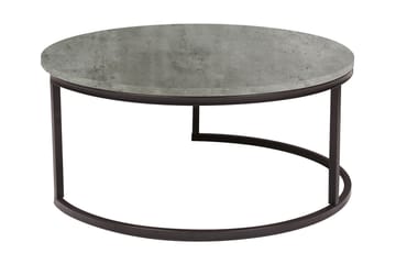 Britu Rundt Sofabord 80x35 cm i Tre med Understell i Metall - Grå - Møbler - Bord - Sofabord