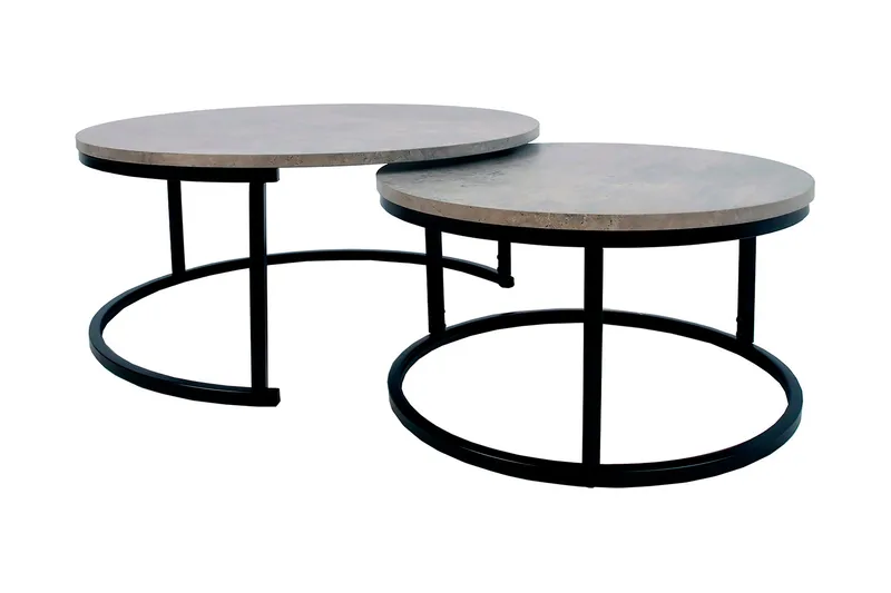 Britu Settbord 2 stk Grå/Svart, undefined