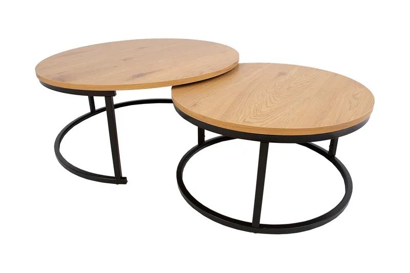 Britu Settbord 2 stk Natur/Svart, undefined