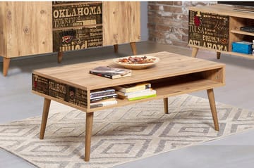 Brokind Sofabord 110 cm med Oppbevaring Hylle Oklahoma - Natur - Møbler - Bord - Sofabord