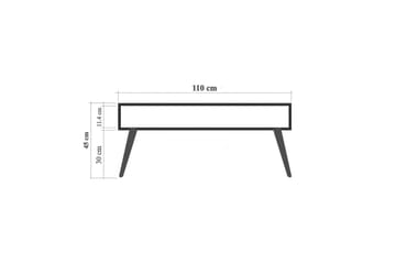 Brokind Sofabord 110 cm med Oppbevaring Hylle To - Natur - Møbler - Bord - Sofabord