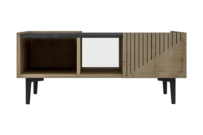 Bruveri Sofabord 94 cm med Oppbevaring Hyller - Natur/Svart - Møbler - Bord - Sofabord