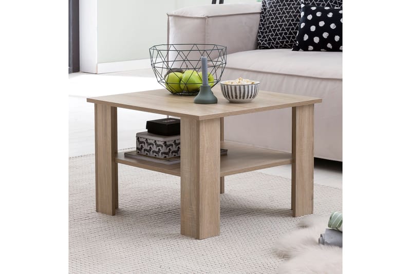 Bulanda Sofabord 60 cm med Oppbevaringshylle - Natur - Møbler - Bord - Sofabord