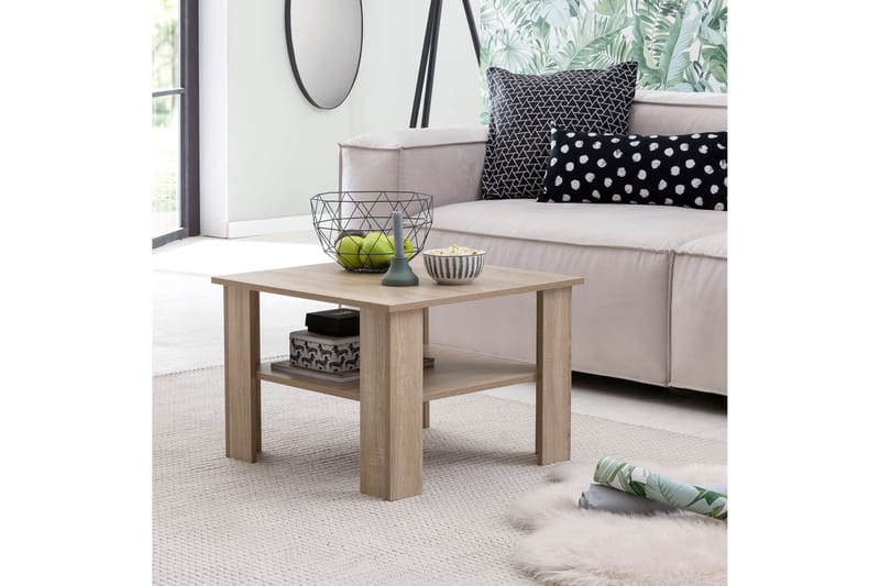 Bulanda Sofabord 60 cm med Oppbevaringshylle - Natur - Møbler - Bord - Sofabord