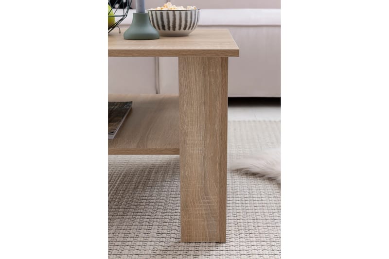Bulanda Sofabord 60 cm med Oppbevaringshylle - Natur - Møbler - Bord - Sofabord