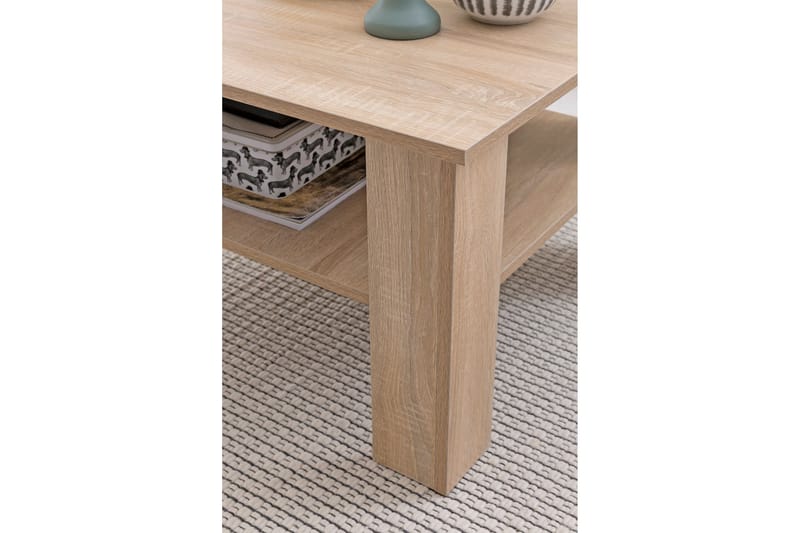 Bulanda Sofabord 60 cm med Oppbevaringshylle - Natur - Møbler - Bord - Sofabord