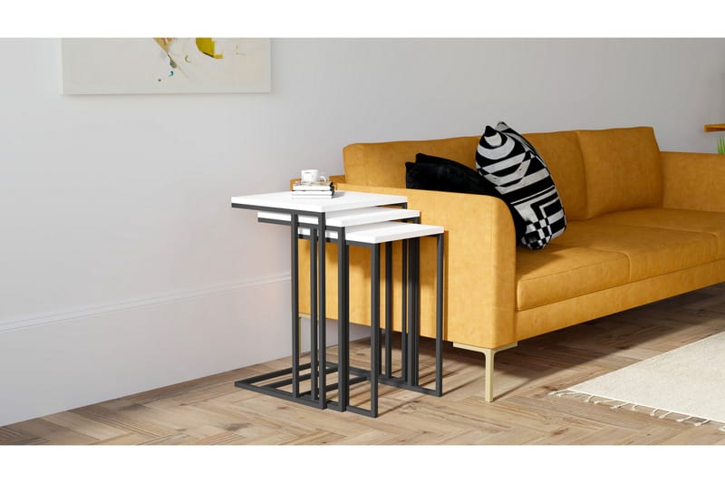 Bulskoll Settbord 40x61,8x40 cm - Hvit - Møbler - Bord - Sofabord