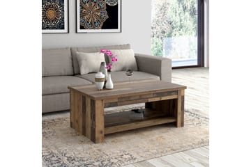 Cadle Sofabord 110 cm med Oppbevaringshylle - Brun - Møbler - Bord - Sofabord