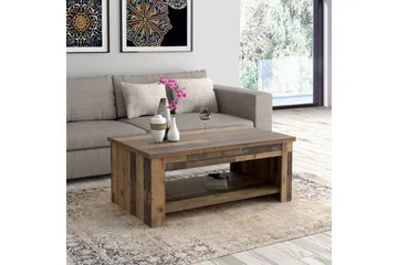 Cadle Sofabord 110 cm med Oppbevaringshylle - Brun - Møbler - Bord - Sofabord