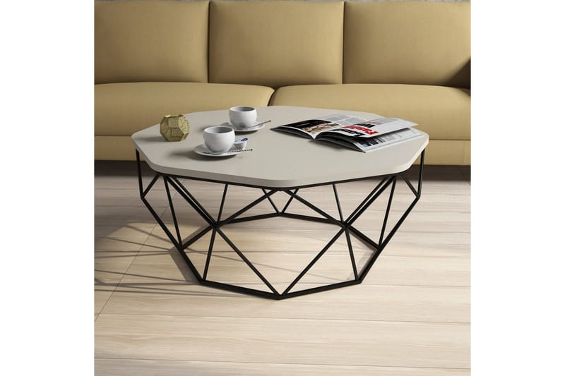 Callear Sofabord 90 cm Kantigt - Grå/Svart - Møbler - Bord - Sofabord