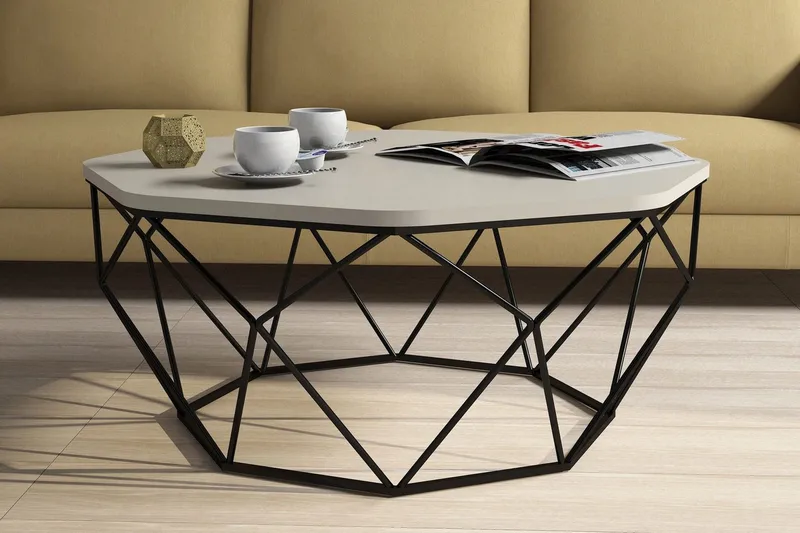 Callear Sofabord 90 cm Kantigt - Grå/Svart - Møbler - Bord - Sofabord