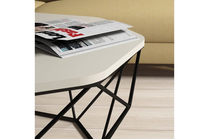 Callear Sofabord 90 cm Kantigt - Grå/Svart - Møbler - Bord - Sofabord